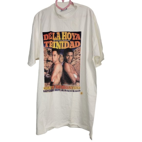 Trinidad Vs De La Hoya RARE Boxing 1999 Fight PPV Promo Graphic T Shirt Size XL